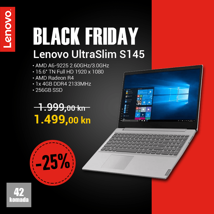 Black friday popust na laptop Lenovo Ultraslim S145